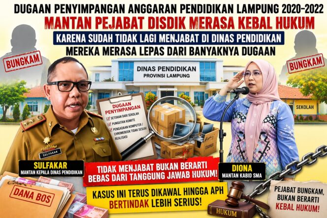 
					Mantan Pejabat Disdik Diduga Merasa Kebal Hukum Usai Tak Lagi Menjabat, Dugaan Penyimpangan Anggaran Pendidikan Tetap Diburu